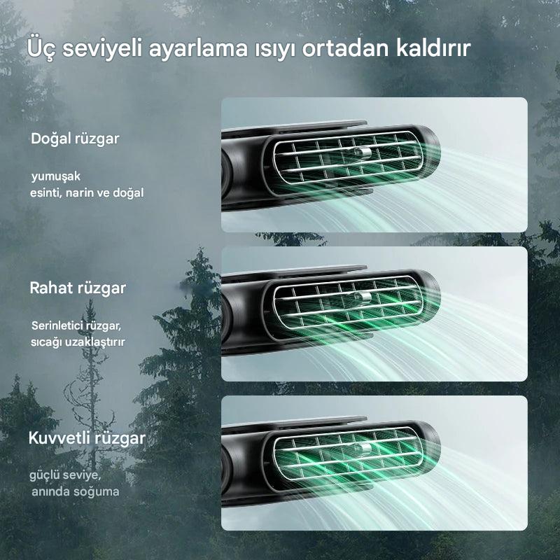 BreeziCar™ Araç Koltuğu Mini Klima Fanı – 3 Kademeli Serinlik, Anında Konfor